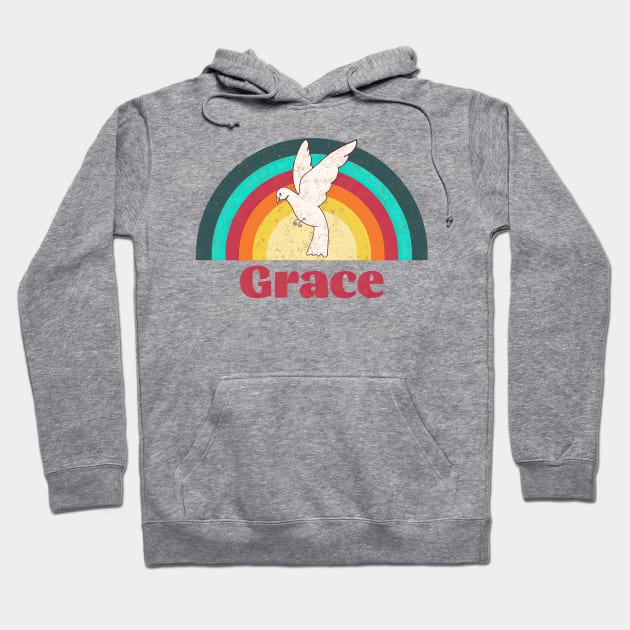 Grace - Vintage Faded Style Hoodie by Jet Design